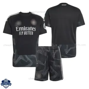 Real Madrid Black Goalkeeper Kids Cheap Football Kit 2026/27- overview
