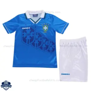 Retro Brazil Away Kids Cheap Football Kit 1994 - Front View