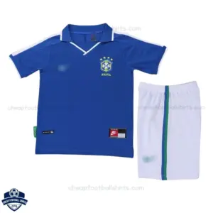 Retro Brazil Away Kids Cheap Football Kit 1997 - Front View