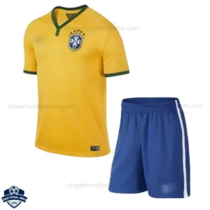 Retro Brazil Home Kids Cheap Football Kit 2014 - Overview