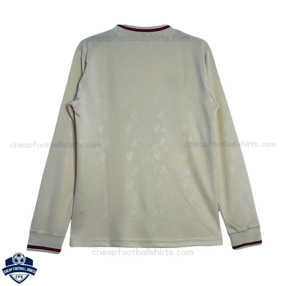 Retro Liverpool Away Men Cheap Football Shirt 1996/97 Long Sleeve- Back View