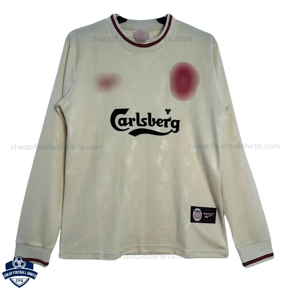 Retro Liverpool Away Men Cheap Football Shirt 1996/97 Long Sleeve- Front View