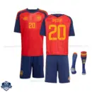 Spain World Cup 2026 Home Kids Cheap Football Kit – PEDRI 20 - overview