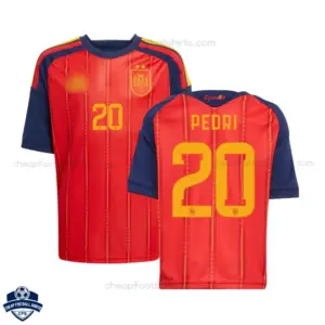 Spain World Cup 2026 Home Men Cheap Football Shirt – PEDRI 20- overview