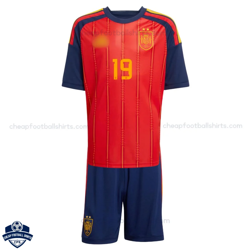 Spain World Cup Home Kids Football Kit 2026 LAMINE YAMAL 19 - front view