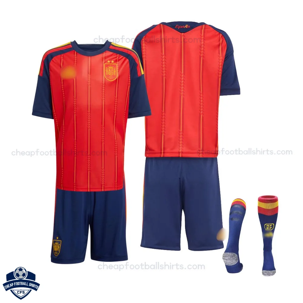 Spain FIFA World Cup Champion 2026 Home Kids Cheap Football Kit