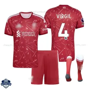 Liverpool Home Kids Cheap Football Kit 2026/27 - VIRGIL 4 - overview
