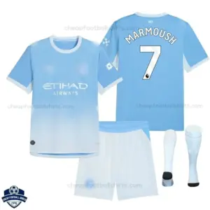 Manchester City Home Kids Cheap Football Kit 2026/27 - MARMOUSH 7 - overview