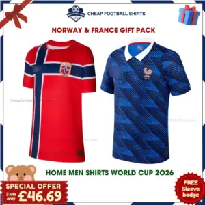Norway and France World Cup 2026 Gift Pack – Home Men Cheap Football Shirts - overview