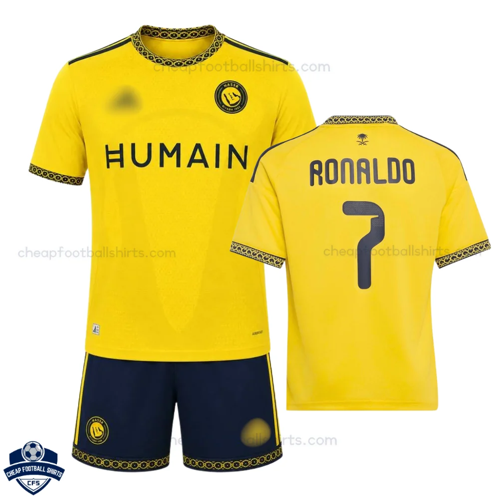 Al Nassr Home Kids Cheap Football Kit 2026/27 - RONALDO 7 - Overview