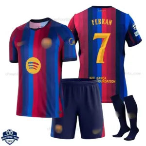 Barcelona Home Kids Cheap Football Kit 2026/27 - FERRAN 7 - Overview