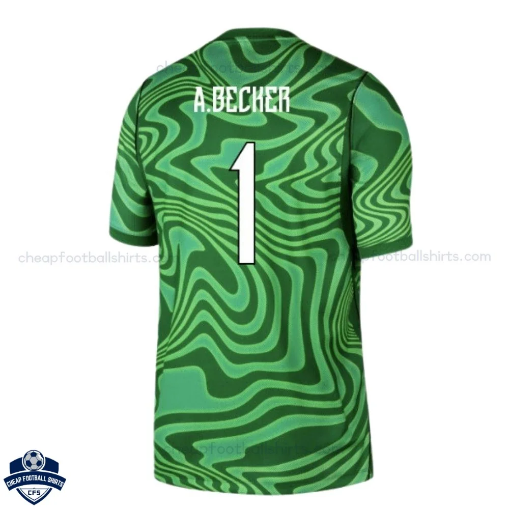 Brazil World Cup 2026 Green Goalkeeper Men Cheap Football Shirt - A.BECKER 1 - Back View