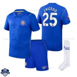 Chelsea Home Kids Cheap Football Kit 2026/27 - CAICEDO 25 - Overview