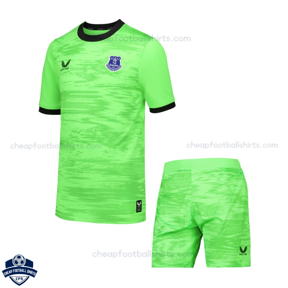 Everton Green Goalkeeper Kids Cheap Football Kit 2026/27 - Front View