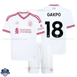 Liverpool Away Kids Cheap Football Kit 2026/27 - GAKPO 18 - Overview