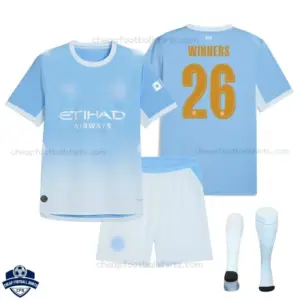 Manchester City Home Kids Cheap Football Kit 2026/27 - WINNERS 26 - Overview