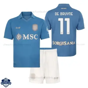 SSC Napoli Home Kids Cheap Football Kit 2026/27 - DE BRUYNE 11 - Overview