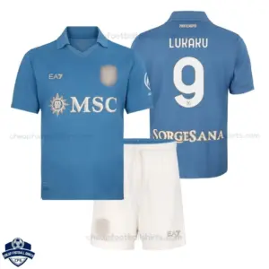 SSC Napoli Home Kids Cheap Football Kit 2026/27 - LUKAKU 9 - Overview