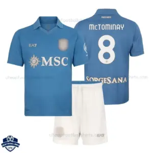 SSC Napoli Home Kids Cheap Football Kit 2026/27 - McTOMINAY 8 - Overview