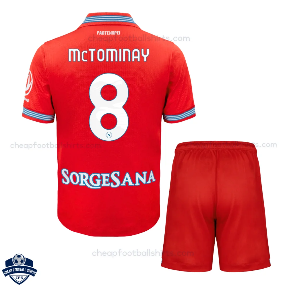 SSC Napoli Third Kids Cheap Football Kit 2026/27 - McTOMINAY 8 - Back View
