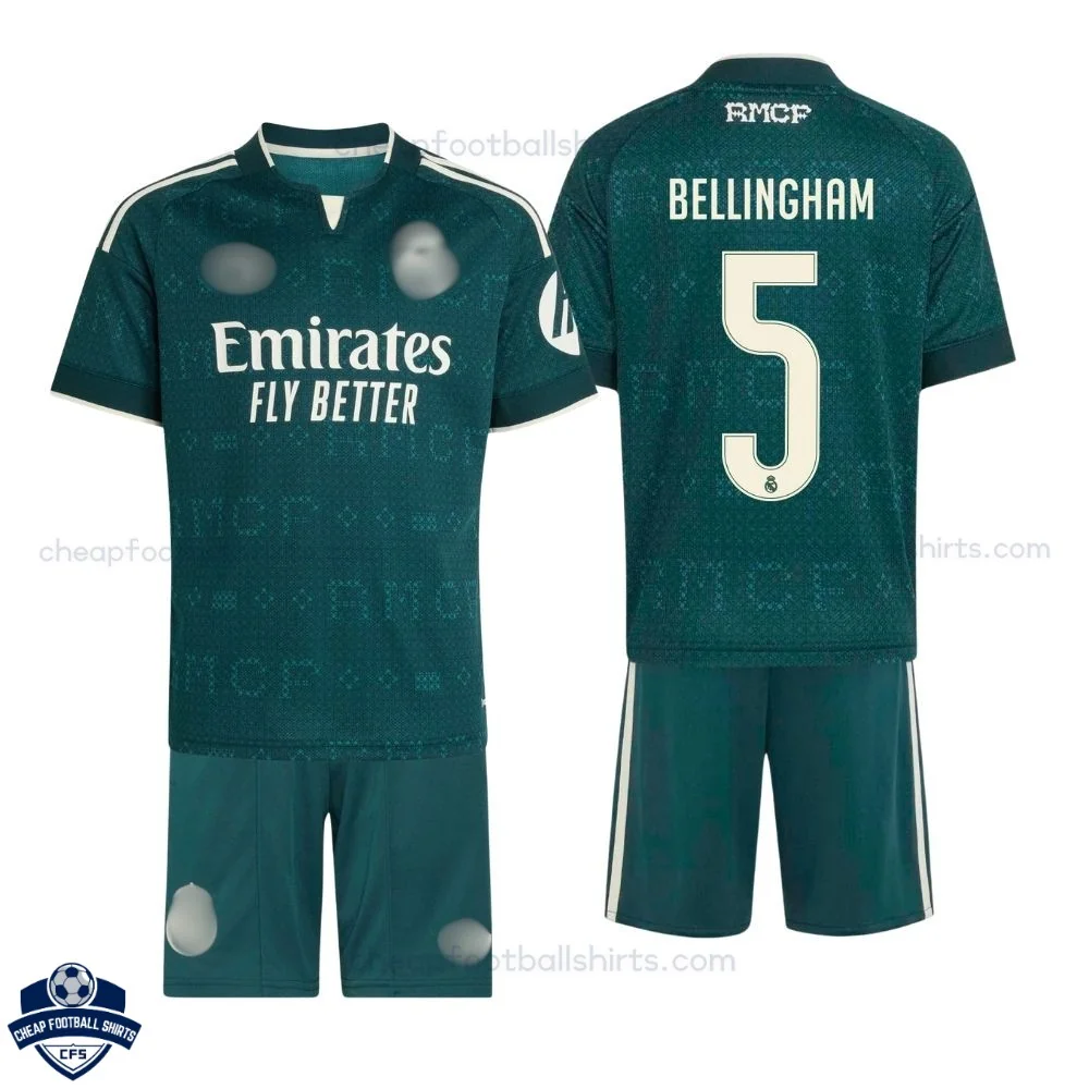 Real Madrid Away Kids Cheap Football Kit 2026/27 - BELLINGHAM 5 - Overview