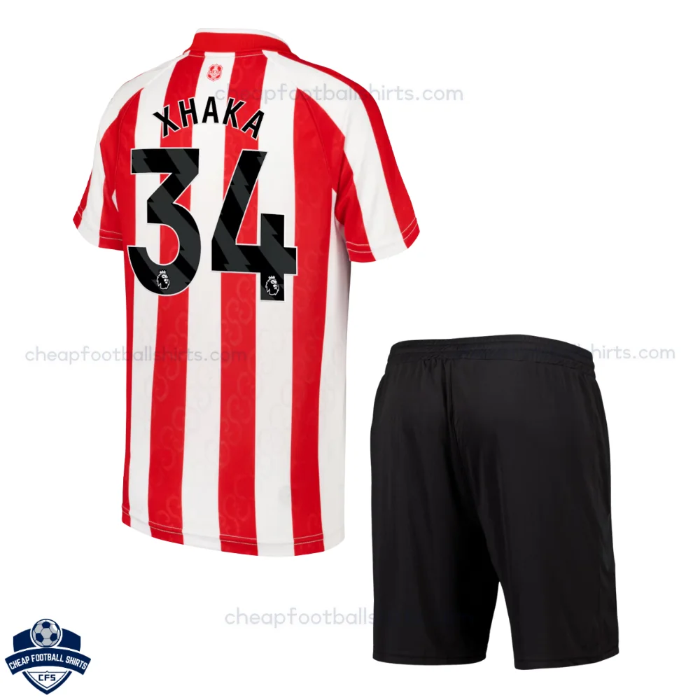 Sunderland AFC Home Kids Cheap Football Kit 2026/27 - XHAKA 34 - Back View