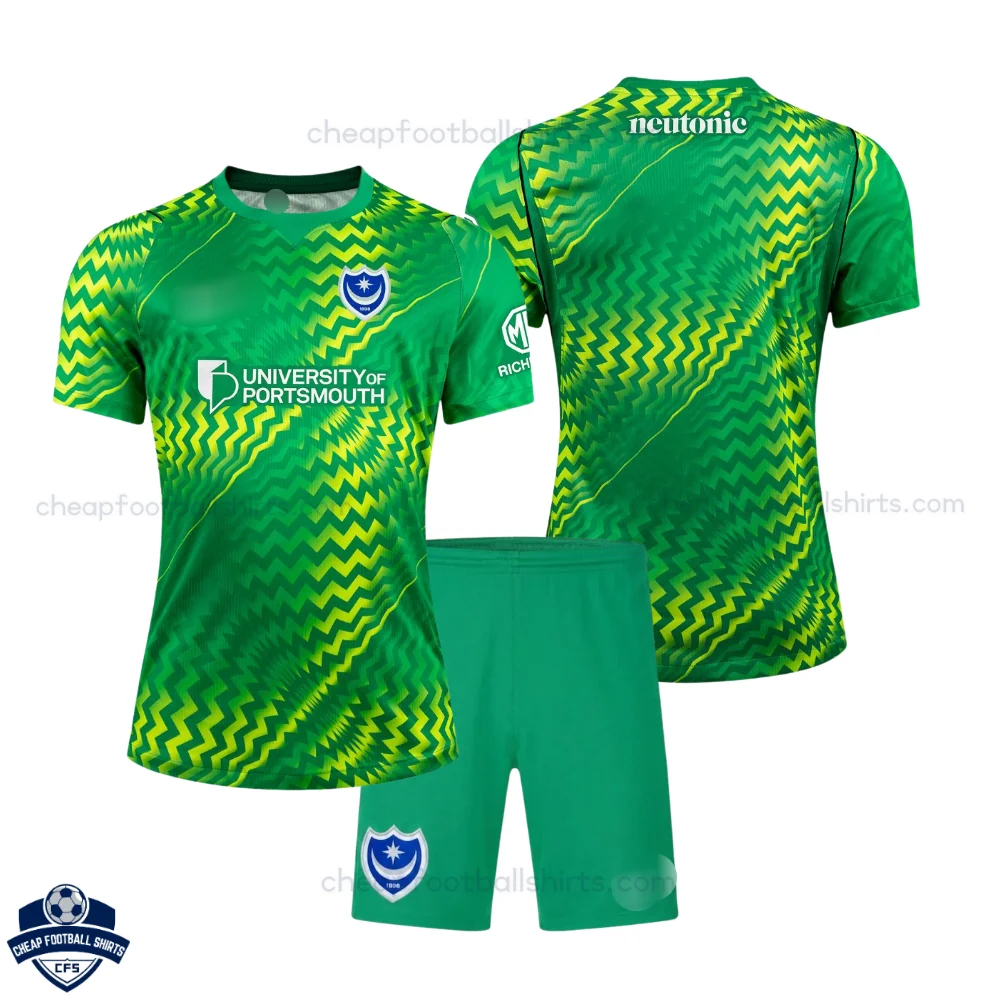 Portsmouth Green Goalkeeper Kids Cheap Football Kit 2026/27 - Overview