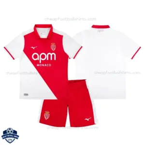 AS Monaco Home Kids Cheap Football Kit 2026/27
