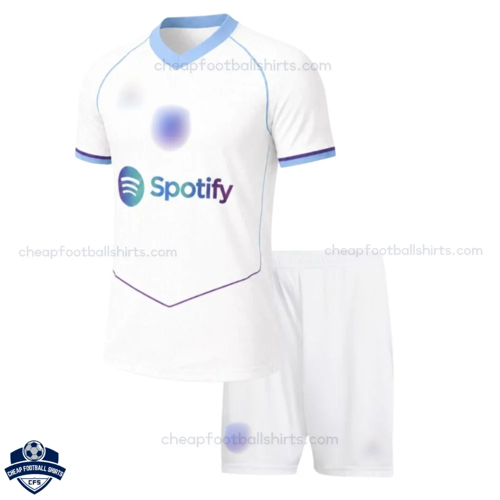Barcelona White Training Kids Cheap Football Kit 2026/27 - Front view