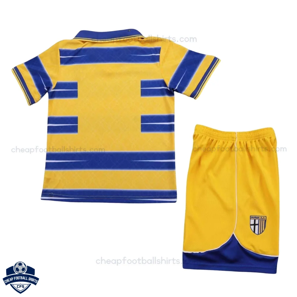 Retro Parma Home Kids Cheap Football Kit 1998/99 - back view