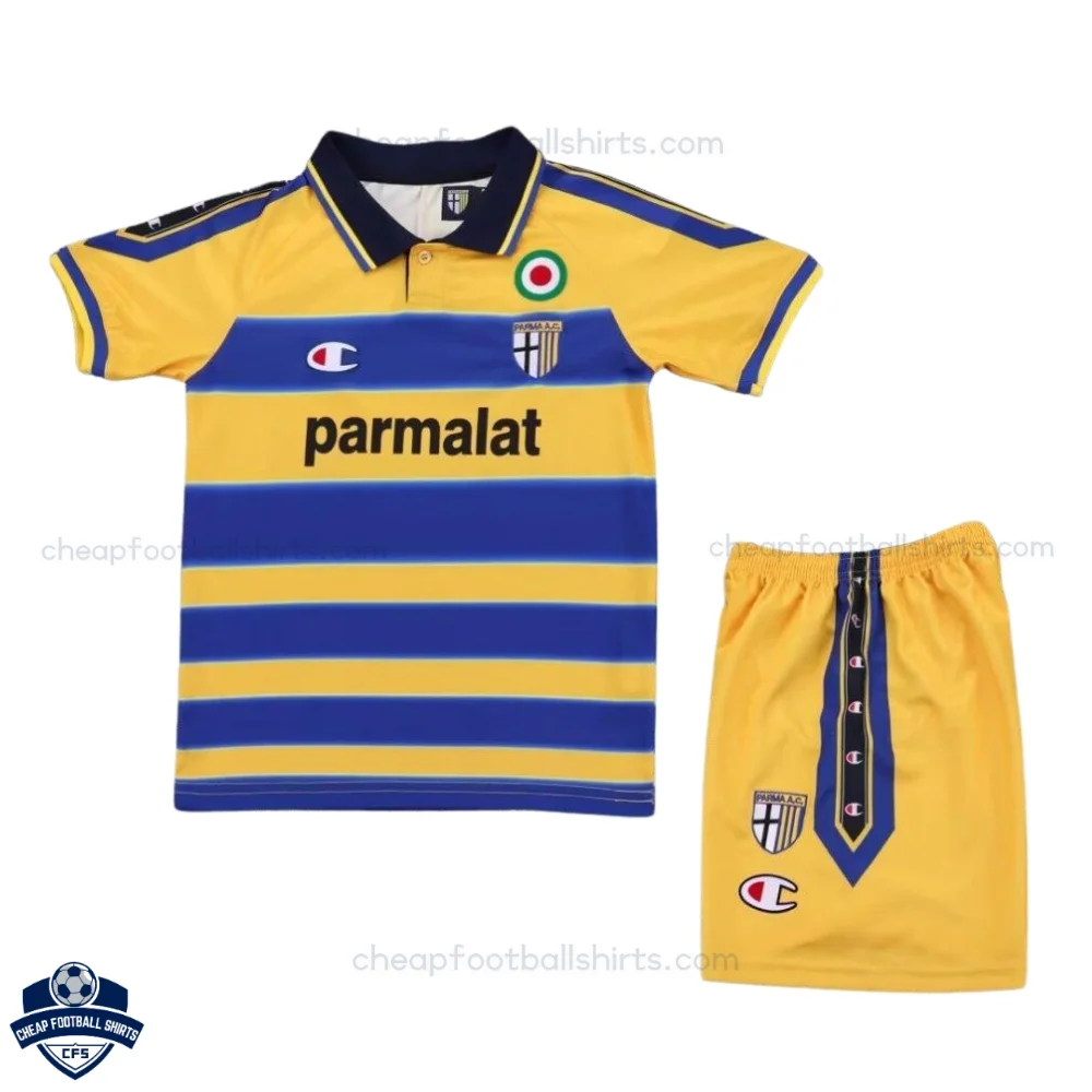 Retro Parma Home Kids Cheap Football Kit 1999/00