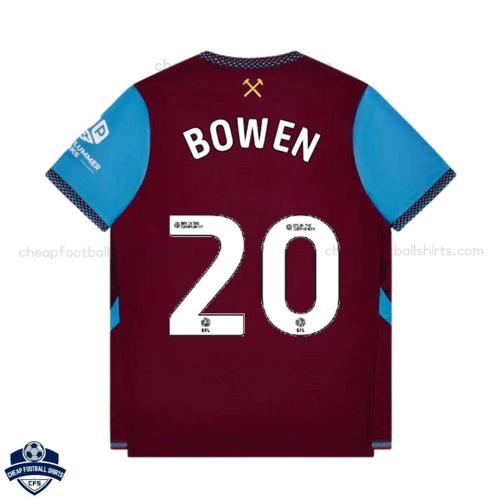 West Ham United BOWEN 20 Home Men Cheap Football Shirt 26/27 - back view