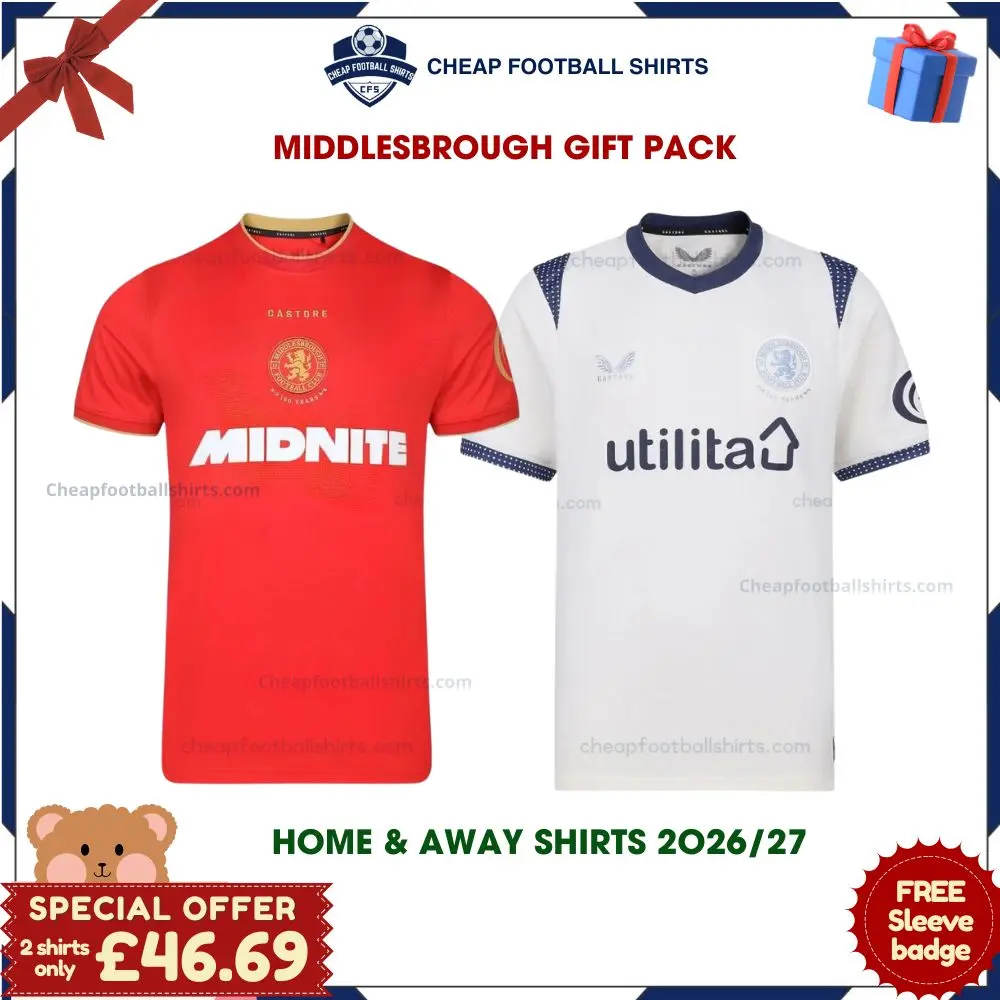 Middlesbrough 2026/27 Gift Pack – Home and Away Men Cheap Football Shirts