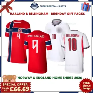 Norway and England World Cup 2026 Gift Pack – Home Men Cheap Football Shirts - HAALAND 9 and BELLINGHAM 10 - Overview