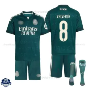 Real Madrid Away Kids Cheap Football Kit 2026/27 - VALVERDE 8 - Overview