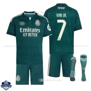 Real Madrid Away Kids Cheap Football Kit 2026/27 - VINI JR. 7 - Overview