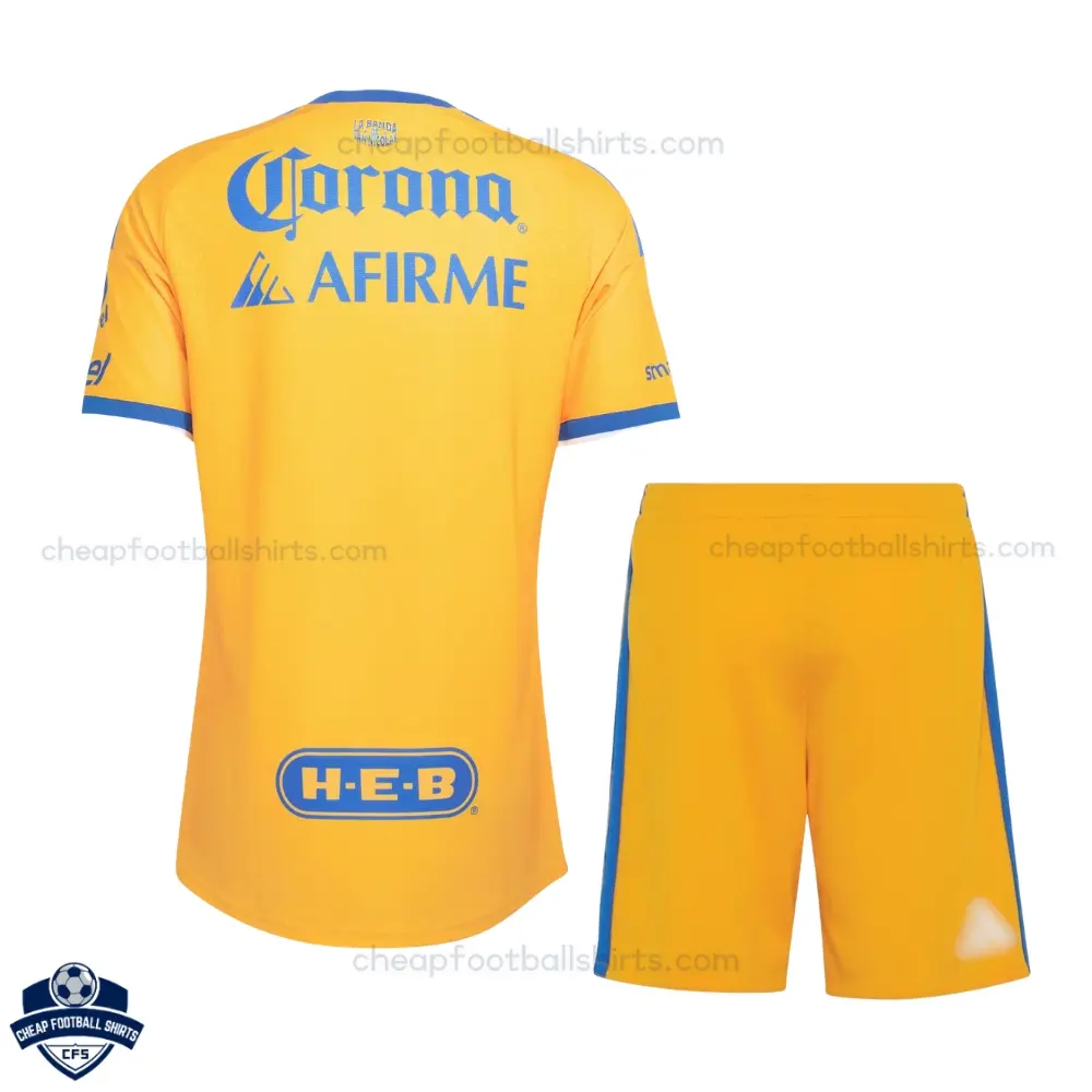Tigres UANL Home Kids Cheap Football Kit 2026/27 - back view