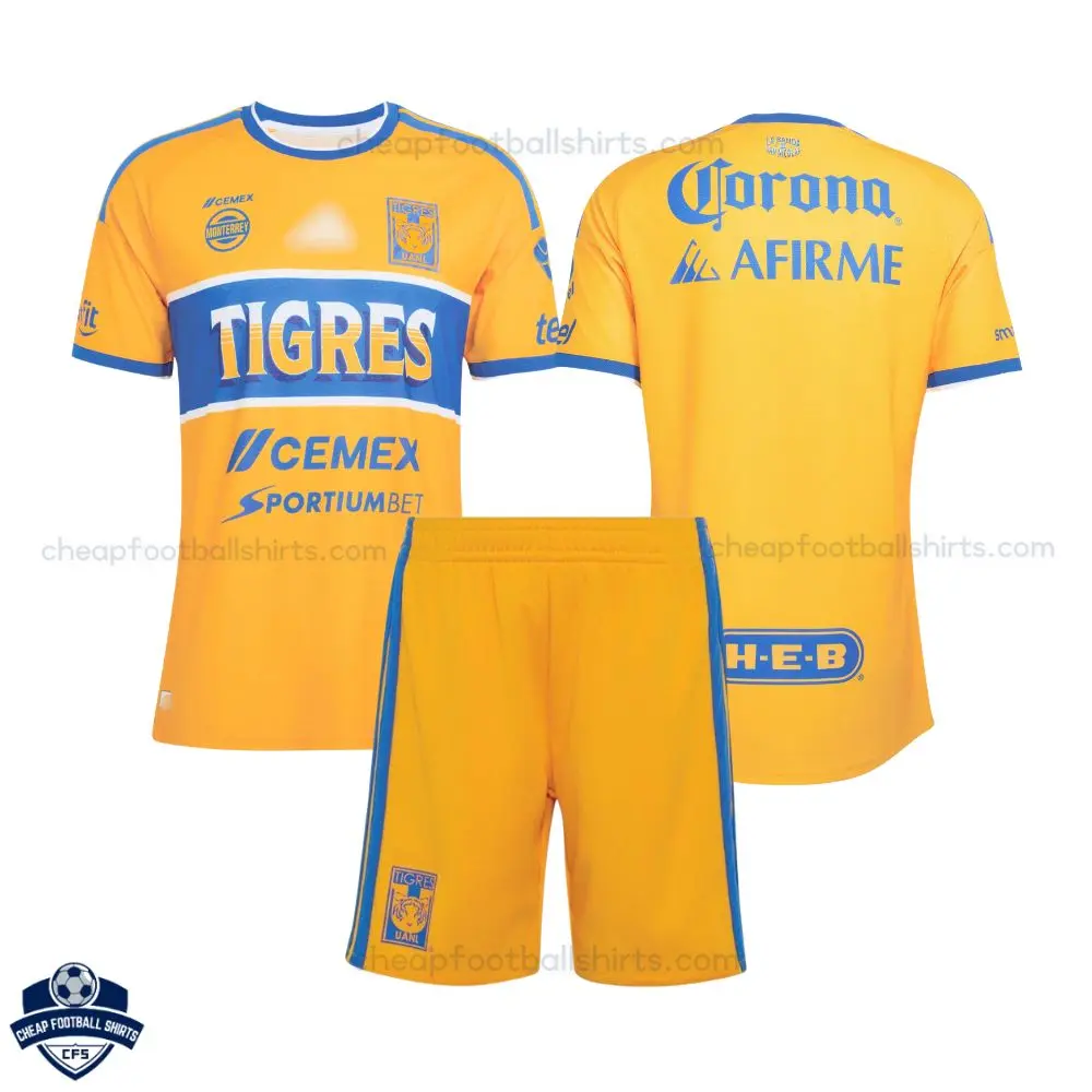 Tigres UANL Home Kids Cheap Football Kit 2026/27