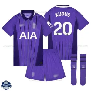 Tottenham Hotspur Third Kids Cheap Football Kit 2026/27 - KUDUS 20 - Overview