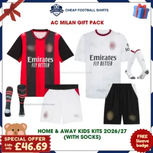 AC Milan 2026/27 Gift Pack - Home and Away Kids Cheap Football Kits (With Socks) - Overview