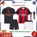 AC Milan 2026/27 Gift Pack - Home and Third Kids Cheap Football Kits - Overview