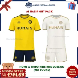 Al Nassr 2026/27 Gift Pack - Home and Third Kids Cheap Football Kits (No Socks) - Overview