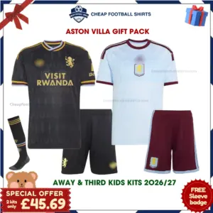 Aston Villa 2026/27 Gift Pack - Away and Third Kids Cheap Football Kits - Overview