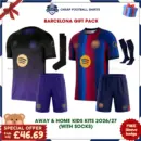 Barcelona 2026/27 Gift Pack - Home and Away Kids Cheap Football Kits (With Socks) - Overview