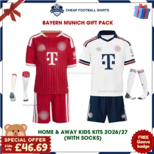 Bayern Munich 2026/27 Gift Pack - Home and Away Kids Cheap Football Kits (With Socks) - Overview