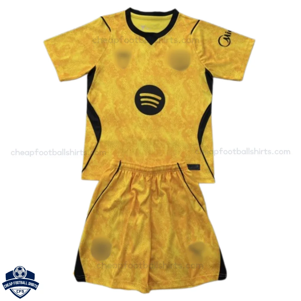 Barcelona Yellow Goalkeeper Kids Cheap Football Kit 2026/27- Front View