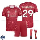 Liverpool Home Kids Cheap Football Kit 2026/27 - B.BARCOLA 29 - overview