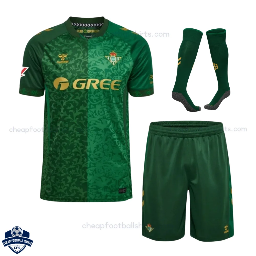 Real Betis Away Kids Cheap Football Kit 2026/27- Front View