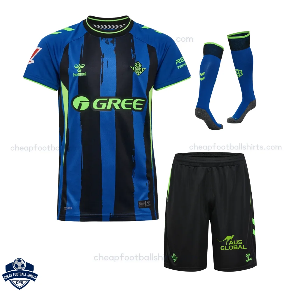 Real Betis Third Kids Cheap Football Kit 2026/27 - Front View