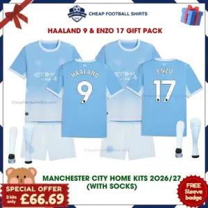 Manchester City 202627 Gift Pack - Home Kids - HAALAND 9 and ENZO 17
